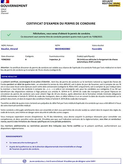 Résultat au permis de conduire - Auto moto Ecole Objectif Permis à Morlaix